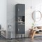 Free-Standing Bathroom Cabinet Narrow Linen with Doors and Drawer-Gray